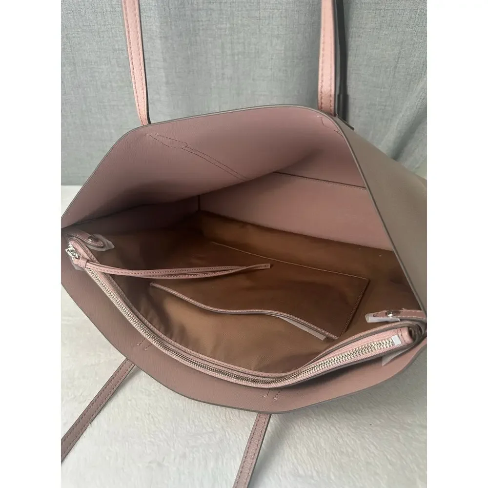 Tory Burch Perry Leather Large Tote Light Mauve‎ NWOT Classic Career